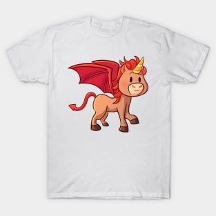 Cute Halloween Unicorn in Devil Costume T-Shirt